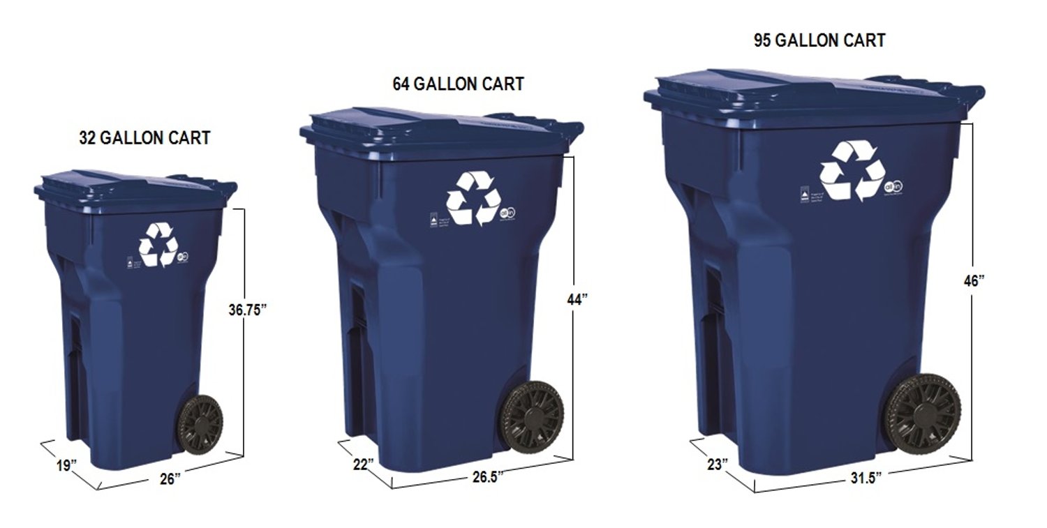 Wheeled recycling carts